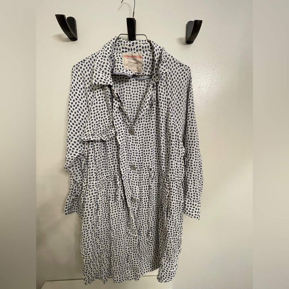 ANTHTOPOLOGIE  CARTONNIER cardigan jacket white blue L